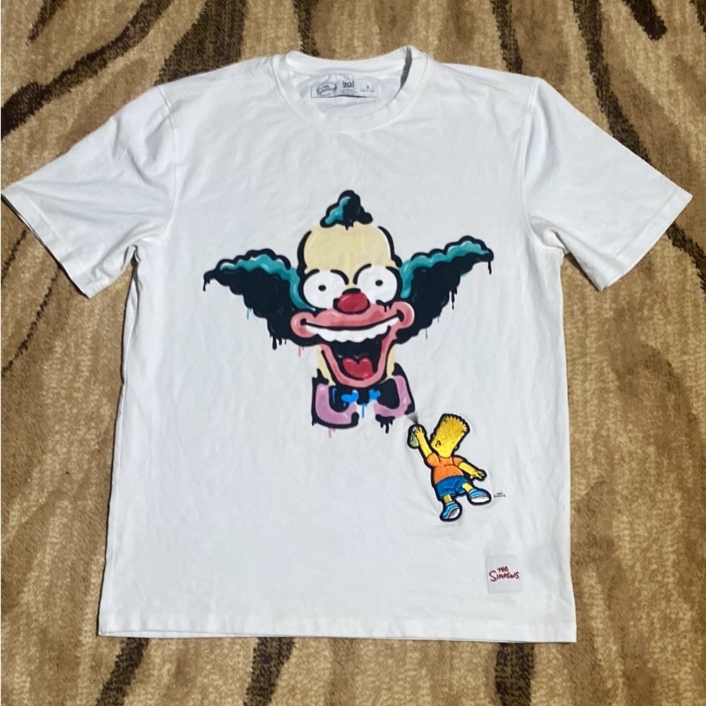 The Simpson Bart Simpson Krusty Spray Graphic Short Sleeve Tee White size M